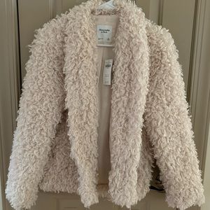 A&F New with tags! Faux fur curly lamb jacket XS Great Gift!!